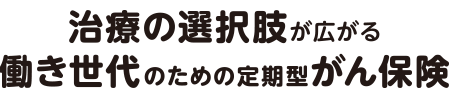 治療の選択肢が広がる働き世代のための定期型がん保険
