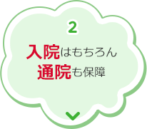 2.入院はもちろん
通院も保障