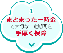 1.まとまった一時金で大切な一定期間を手厚く保障