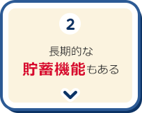 2.掛け捨てではなく、貯蓄性がある