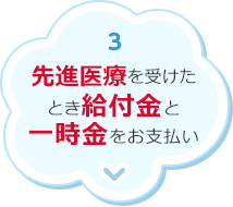 3.先進医療を受けたとき給付金と一時金をお支払い