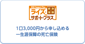 ライズ サポートプラス 1口3,000円から申し込める一生涯保障の死亡保険