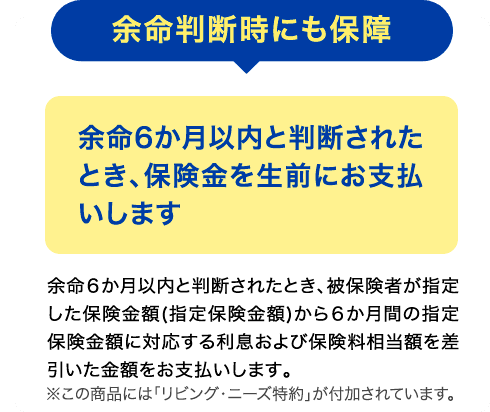 余命判断時にも保障