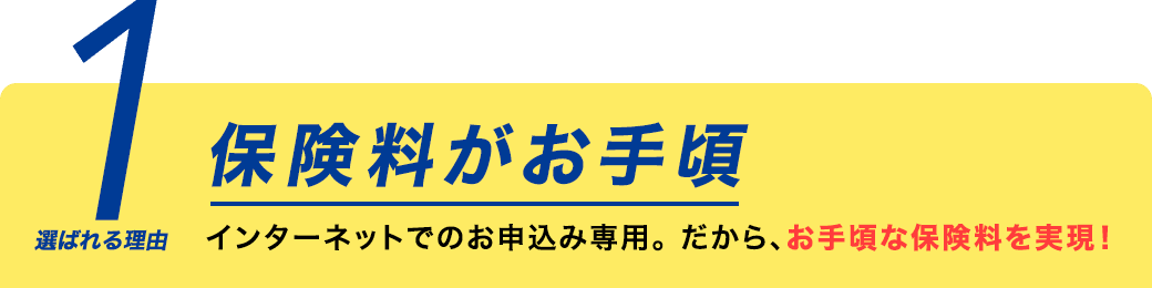 選ばれる理由1 保険料がお手頃