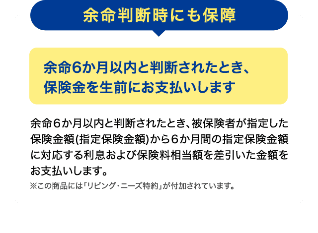 余命判断時にも保障