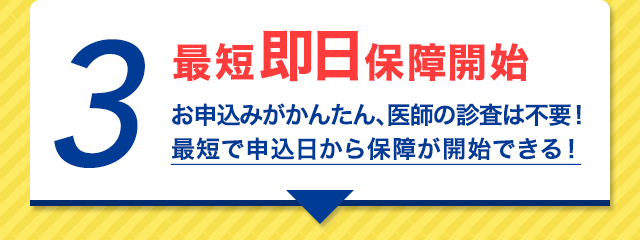 理由3 最短即日保障開始