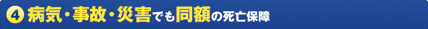 (4) 病気・事故・災害でも同額の死亡保障