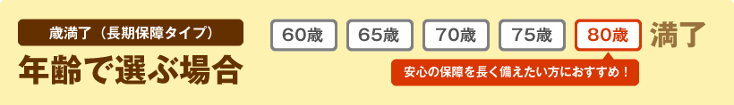 歳満了（長期保障タイプ）年齢で選ぶ場合