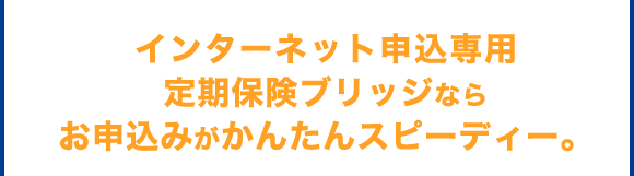 インターネット申込専用定期保険ブリッジならお申込みがかんたんスピーディー。