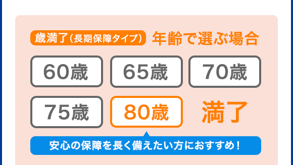 歳満了（長期保障タイプ）年齢で選ぶ場合