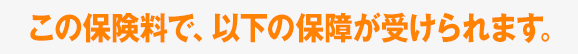 <この保険料で、以下の保障が受けられます。>