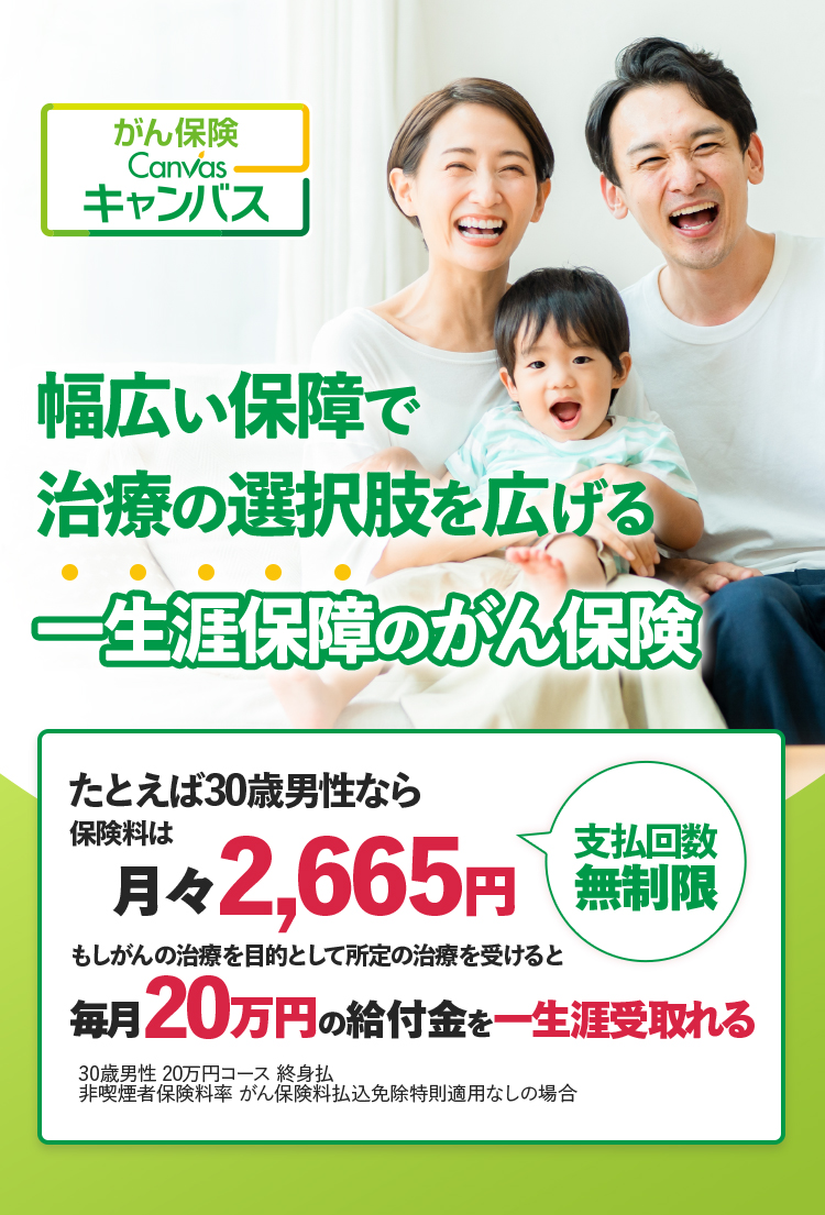 がん保険キャンバス 一生涯保障のがん保険