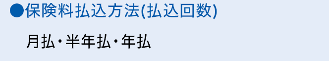 ●保険料払込方法（払込回数）月払・半年払・年払