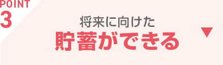 POINT3 将来に向けた貯蓄ができる