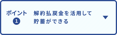 ポイント1 解約払戻金を活用して貯蓄ができる