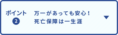 ポイント2 万一があっても安心！死亡保障は一生涯