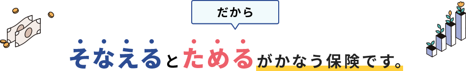 だからそなえるとためるがかなう保険です。