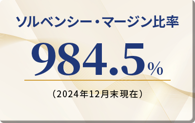 ソルベンシー・マージン比率984.5%（2024年12月末現在）