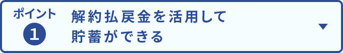 ポイント1 解約払戻金を活用して貯蓄ができる
