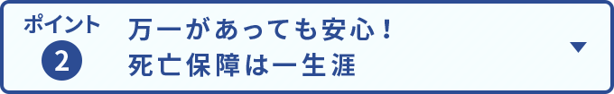 ポイント2 万一があっても安心！死亡保障は一生涯