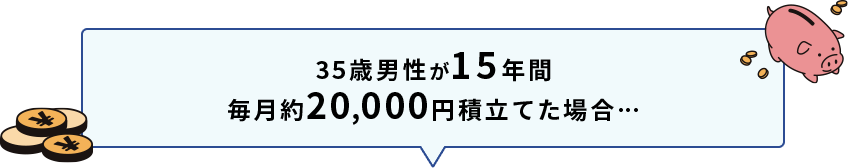 35歳男性が15年間毎月約20,000円積立てた場合…