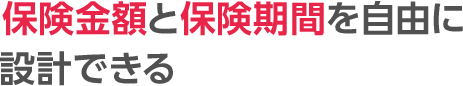 保険金額と保険期間を自由に設計できる
