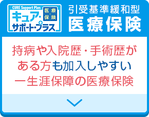 キュア・サポート・プラス 引受基準緩和型 医療保険 持病や入院歴・手術歴がある方も加入しやすい一生涯保障の医療保険