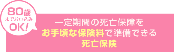 一定期間の死亡保障をお手頃な保険料で準備できる死亡保険s