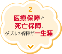 2.医療保障と死亡保障、ダブルの保障が一生涯