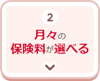 2.月々の保険料が選べる